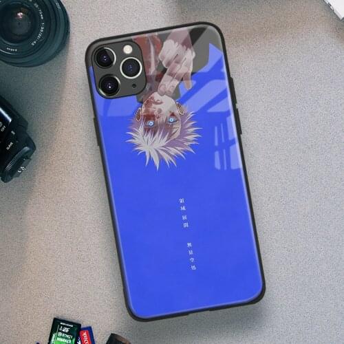 Satoru Gojo Jujutsu Kaisen Anime Manga Soft TPU Glass Phone Case for IPhone SE 6s 7 8 Plus X Xr Xs 11 12 Mini Pro Max Samsung