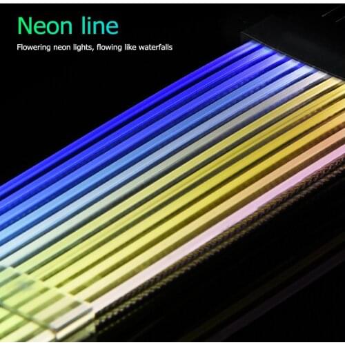 Neon RGB PSU Line 24Pin+8Pin Power Extension Adapter Cable for PC Case Mainboard Brilliant Lighting Like The Light Of Waterfall
