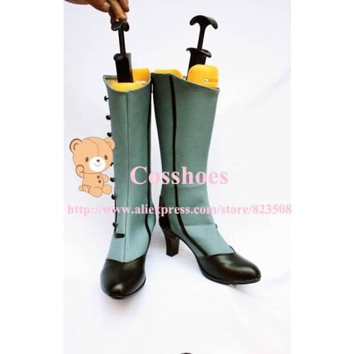 Custom made blue and black Ciel shoes boots from black butler Kuroshitsuji Cosplay