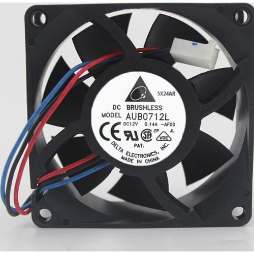 Original AUB0712L 7CM 7025 12V 0.14A Silent cooling fan 3 line speed