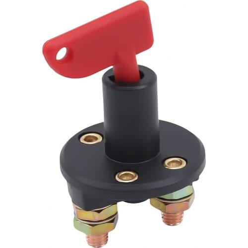Truck Boat Car Battery Disconnect Rotary Power Isolator Cut Off Kill Switch With 2 Key + 2 Terminal For Marine Car Accessories