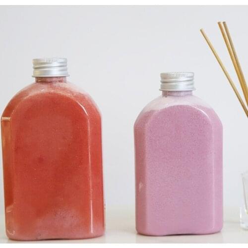 20pcs High qulaity PET plastic 250ml transparent small mouth aluminum lid plastic bottle cold drink coffee juice bottle bottle