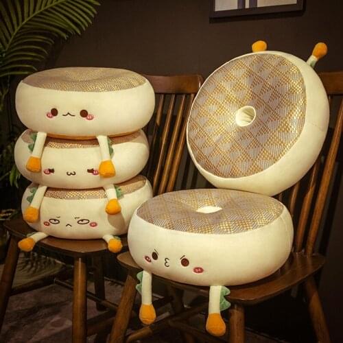 Kawaii Bread Toast O Shape Pillow Plush Toys Cute Summer Cool Plush Doll Soft Stuffed Bread Cushion For Kids Birthday Gifts