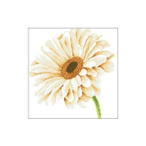 Embroidery Package Free Shipping Cross Stitch Kits White Chrysanthemum Flower 00139