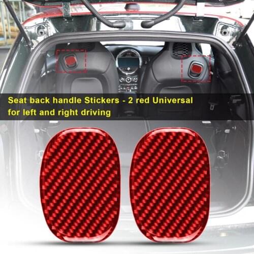 Sturdy 2Pcs Practical Red Carbon Fiber Seat Back Handle Trim Waterproof Panel Trim Heat-resistant