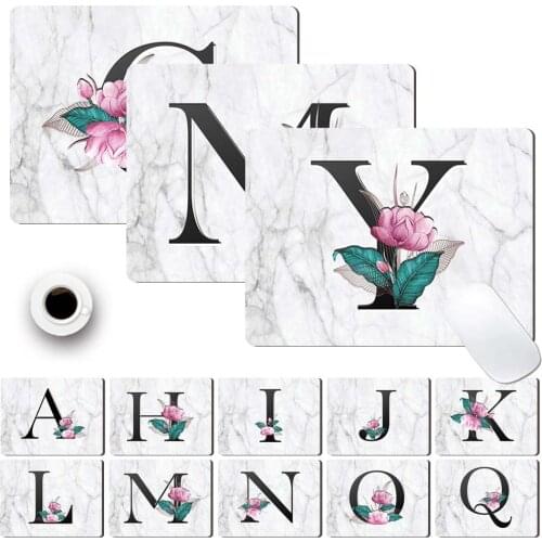 Durable Smooth PU Leather Computer Mouse-pad Anti-slip Waterproof White Marble Pattern Mouse Mat Game Mousepad