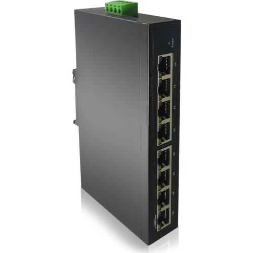 Industrial IP30 8-port gigabit smart managed 802.1q tag VLAN SNMP Dual-power input Ethernet switch with Din-rail