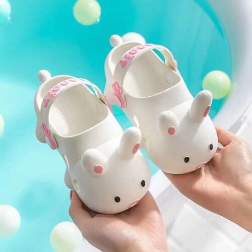 New stereo bunny bunny sandals for boys and girls summer kids beach shoes baby toddler soft indoor slippers children sandals