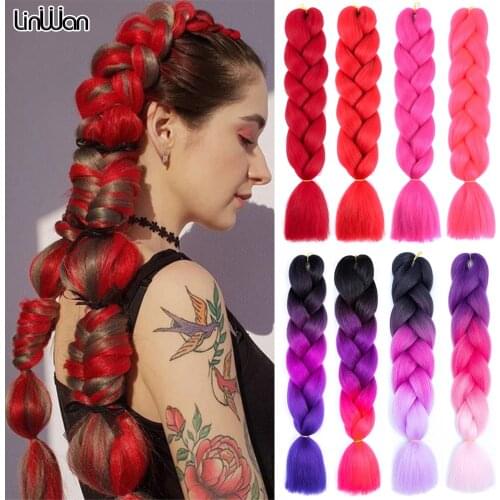 Ombre Jumbo Braiding Hair Extension For Black Women Pre Stretched Synthetic Hair Accessories For Box Twist Kane kalone Linwan