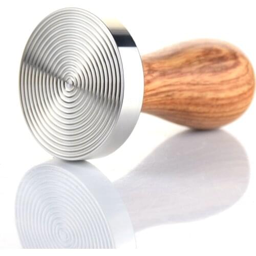 Rushed Diy Stocked Fda Free Shipping Coffee Espresso Ripple Coffee Tamper Wooden Handle Stainless Steel Base 58mmProfessional
