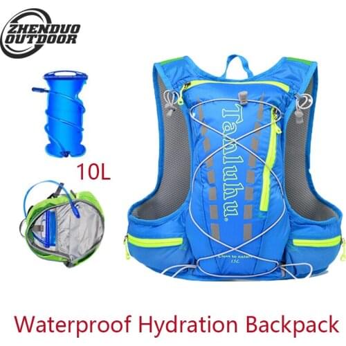 10L Waterproof Hydration Backpack Hiking Bags Marathon Water Bag Vest Outdoor Knapsack Camping Rucksack Portable