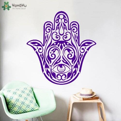 YOYOYU Wall Decal Indian Buddha Hamsa Hand Vinyl Wall Stickers Interior Bedroom Art Mural Removable Home Decor Yoga Studio SY904
