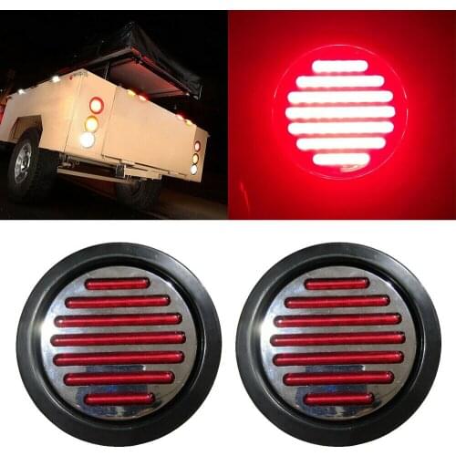 2PCS Trailer Lights 12 v Trailer Rear Lights 49LED Round Taillight LED Stop Signal Rear Light Trailer Lighting Brake Tail Light