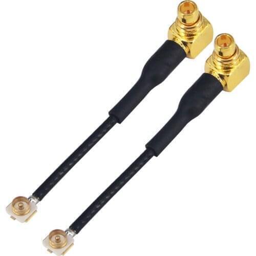 10 Pieces IPX Male to MMCX Male Right Angle Connector Antenna WiFi Pigtail Cable 1.13 IPX to MMCX Extension Total length 3CM