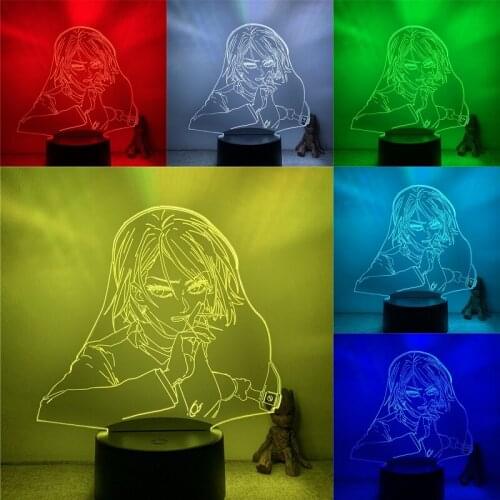 3D Lamp Action Figure Jujutsu Kaisen Kugisaki Nobara Fighting LED NightLight 7 Colors Touch Table Decor Night Light Gift Model