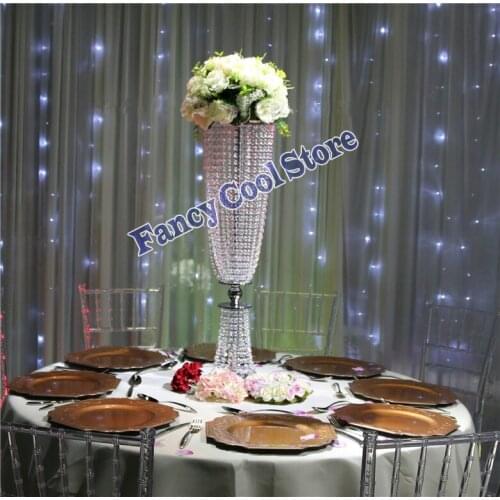 80cm(H) gold wedding centerpiece wedding table flower stand crystal pillar