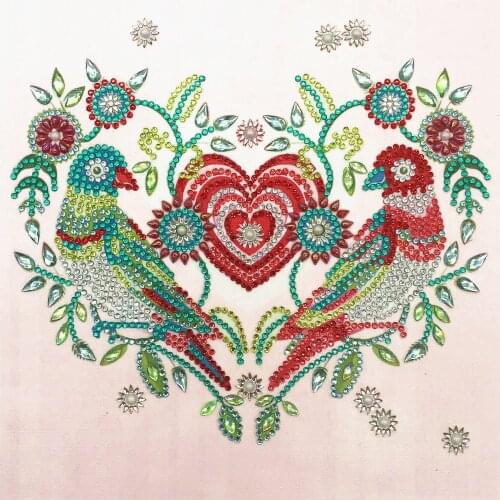 5D special crystal diamond painting new cartoon heart-shaped bird embroidery ornaments home decoration