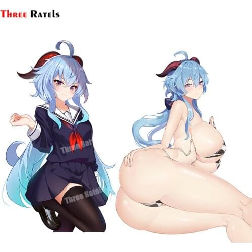 Three Ratels B511 Anime Game Ganyu Genshin Impact Stcker For Car Styling Decoration Auto Accessory Decals Vinyl Material
