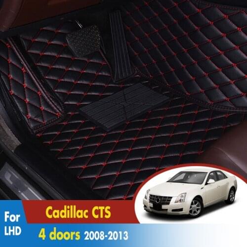 Car Floor Mats For Cadillac CTS 4 doors 2008 2009 2010 2011 2012 2013 Car Leather Interior Auto Rugs Accessories Car Carpet