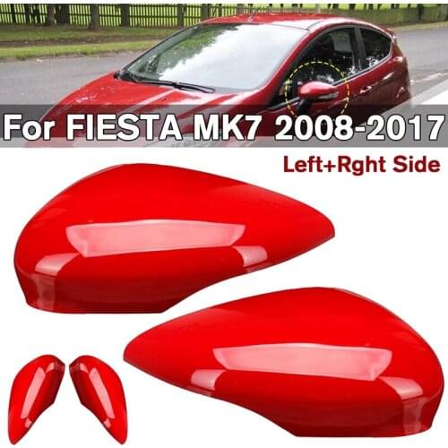 Car Rear View Mirror Cover Side Wing Cover Case for Ford Fiesta MK7 2008 - 2017