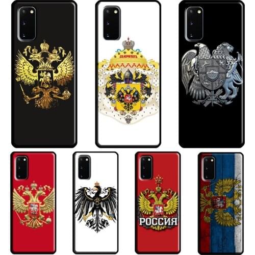 Russian coat of arms Flag Case For Samsung Galaxy S10 S9 S8 Note 10 Plus Note 20 Ultra S20 FE S21 Ultra Phone Cover