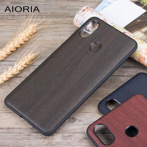 Wooden design case for Xiaomi mi max 3 soft TPU silicone material with PC with wood PU leather skin covers coque fundas
