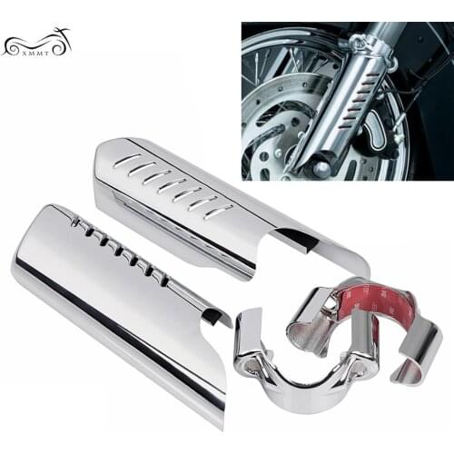 Chrome Fork Lower Leg Deflector Shields Cover For Harley 06-17 Dyna FXDSE FXDF FXDFSE FLD 86-17 Softail FLSTSB