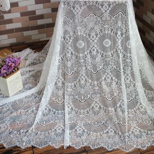 Exquisite full-length eyelashes lace fabric DIY wedding dress fabric accessories