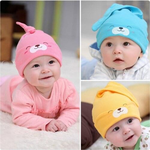 Newborn hood baby cotton sleeping hat new childrens hat baby cartoon bear cute little hat hat