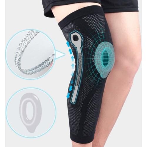 1PCS Compression Knee Support Sleeve Protector Elastic Knee Pads Brace Springs Gym Sports Basketball Volleyball Running