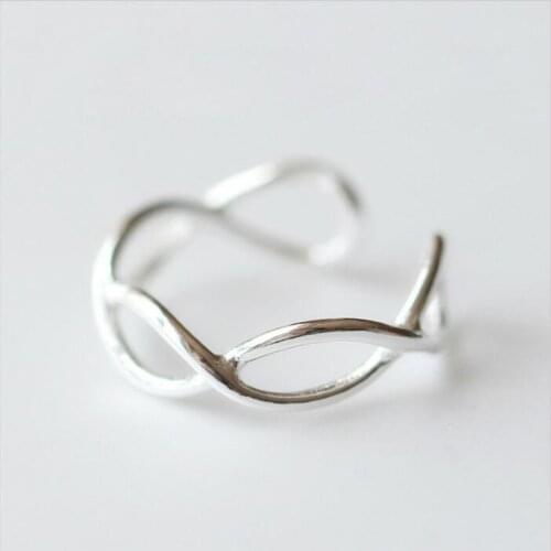 Jisensp Fashion Design Simple Stackable Ring Heart Knot Rings Everyday Jewelry Infinity Adjustable Ring Party Accessories