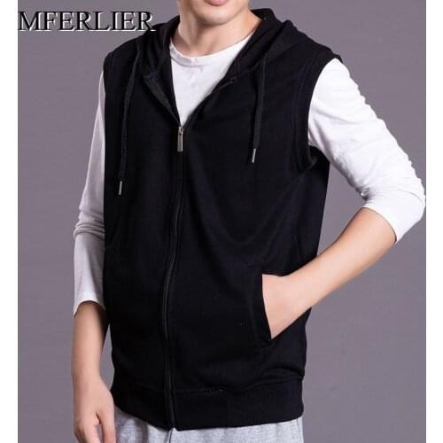Spring Autumn hoodie men 5XL 6XL 7XL 8XL bust 152cm Plus size sleeveless hoodie 2 colors