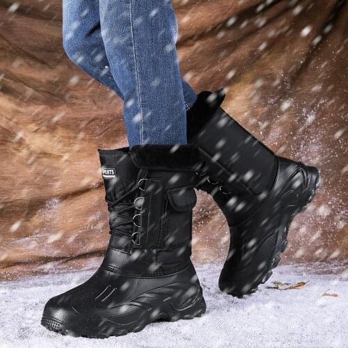Men Boots Super Warm Snow Boots Chaussure Homme 2020 Casual Waterproof Lovers Winter Shoes Men Plus Size 46 Work Winter Footwear