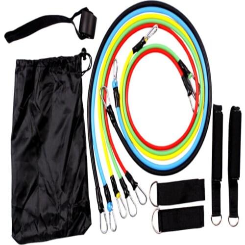 11 Piece Set Of Best Selling Fitness And Body Elastic Belt Pull Rope Convenient For Home Use