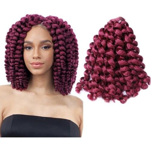 Natifah Jumpy Wand Curl Jamaican Bounce Synthetic Braiding Hair Extensions 10 Inch 80g Crochet Braid Curly Twists Hair For Women