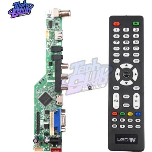 New Upgraded Digital Signal LCD TV Controller Driver Board VGA/HDMI/AV/TV/USB Interface Driver Board with English Remote control