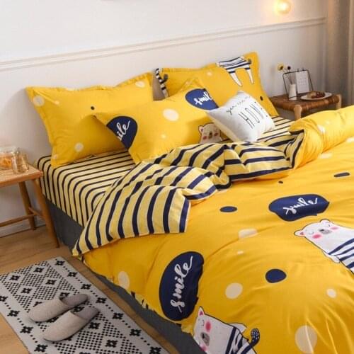 Autumn and winter four-piece bedding single bed quilt cover three-piece set of 4 pieces