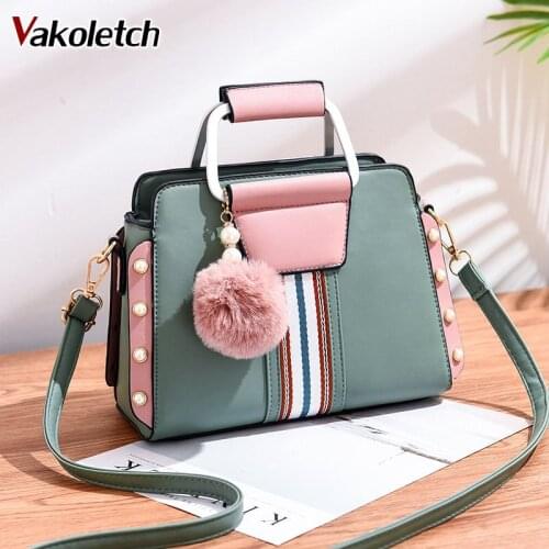 Luxury handbags women bags designer High-grade Scrub leather messenger bags Hairball New shoulder bag women bag handbag KL749