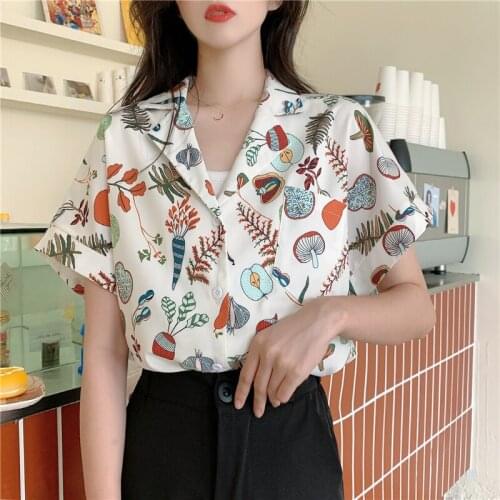 Shirt Womens Oversize Vintage Plus Size Women Clothing Woman Short Sleeve for Womens Blouses Female Blouse Ropa Mujer TN2251