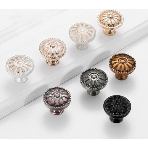 JD European Style Retro Single Hole Drawer Knob Handle Round Handle Cabinet Door Accessories Multicolor Wardrobe Furniture