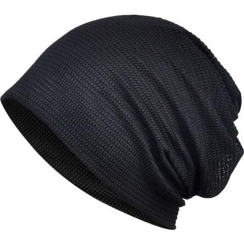 Skullies Beanies Mens Autumn Hat Mesh Breathable Women Knitted Hats For Men Gorros Bonnet Spring Sleep Beanie Hat Brimless Cap