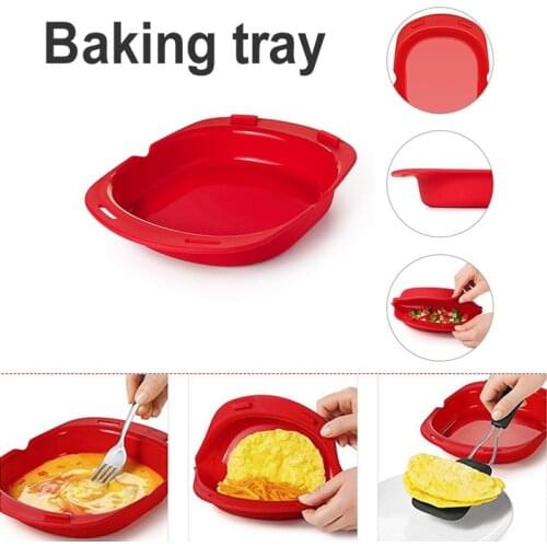 Microwave Silicone Omelette Maker Egg Roll Baking Tray Pan Kitchen Supplies Форма Для Выпечки Drop Shipping