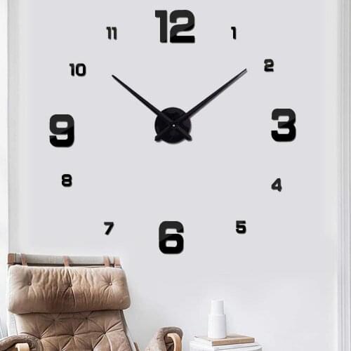 Modern Design Wall Clock Rushed Quartz Clocks Watches Mirror Sticker DIY Home Decor 3D Real Big Wall Clock 2020 New Arrival