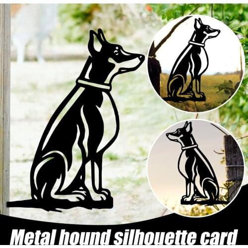 Outdoor Metal Dog Steel Silhouette Countryyard Decoration Steel Piece Hound Statue Hollow Piece Gardening Patio Decor Украшение