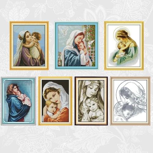 Joy sunday Mother and child series Cross Stitch Patterns 14CT 11CT DIY Handwork Embroidery Needlework set Crafts Wholesale