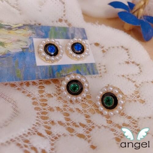 Jewelry French baroque earrings small pearl contracted curly hair elegant woman