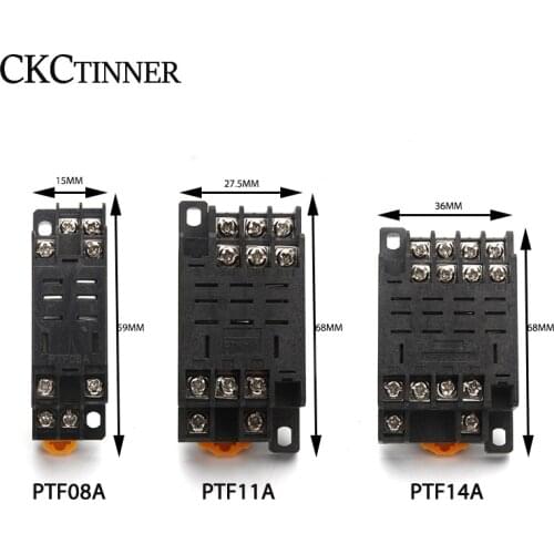 1pcs PTF08A PTF11A PTF14A Relay Base Socket For Intermediate Relay LY2NJ MY2NJ MY4NJ 8pin 14pin