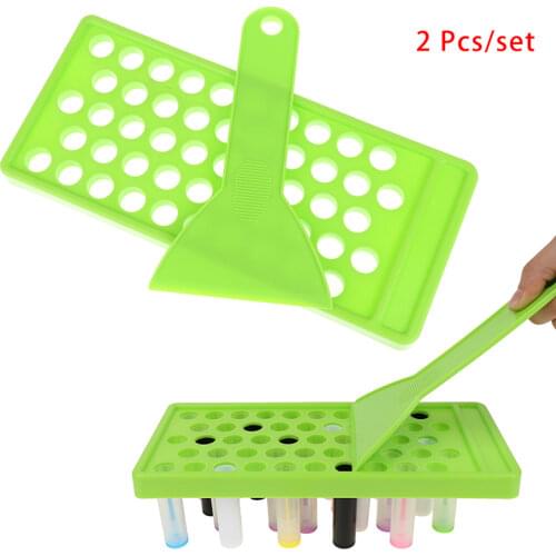 2Pc/Set Diy Lip Balm Lip Gloss Crafting Kit Wax Pouring Tray Spatula Scraper Set Lip Balm Pouring Tray