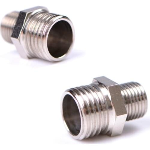 2pcs Airbrush Hose Adaptor Fitting 1/4" Male to 1/8" Male Connector for Mini Air Compressor