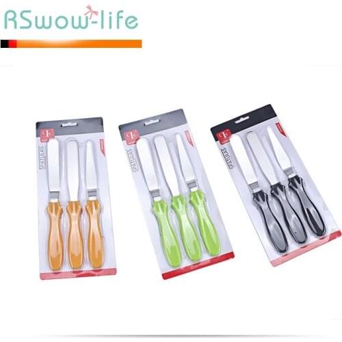 3pcs Cream Spatula Cake Release Knife Scraper Stainless Steel Smoothing Knife Set Baking Tool Home Kitchen Tool